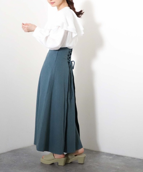 archives(アルシーヴ)の「デニムバックレースアップスカート(デニムスカート・レディース・アイボリー/ブラック/ロイヤルブルー・MEDIUM)」の16枚目の写真