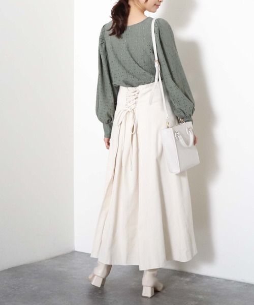 archives(アルシーヴ)の「デニムバックレースアップスカート(デニムスカート・レディース・アイボリー/ブラック/ロイヤルブルー・MEDIUM)」の11枚目の写真