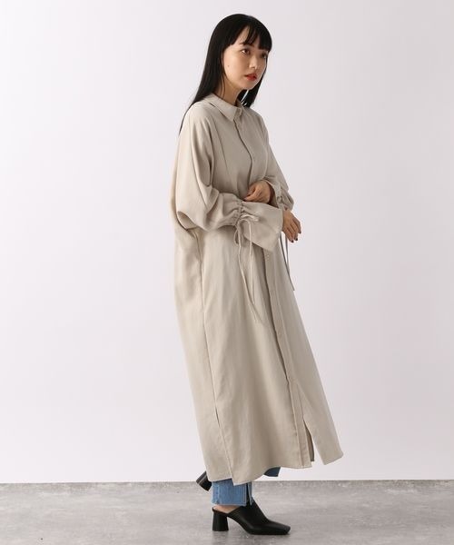 LOWRYS FARM（ローリーズファーム）の「オックスソデフリルシャツワンピース　262582（ワンピース・レディース・チャコールグレー/ベージュ/ブルー・FREE）」の5枚目の写真