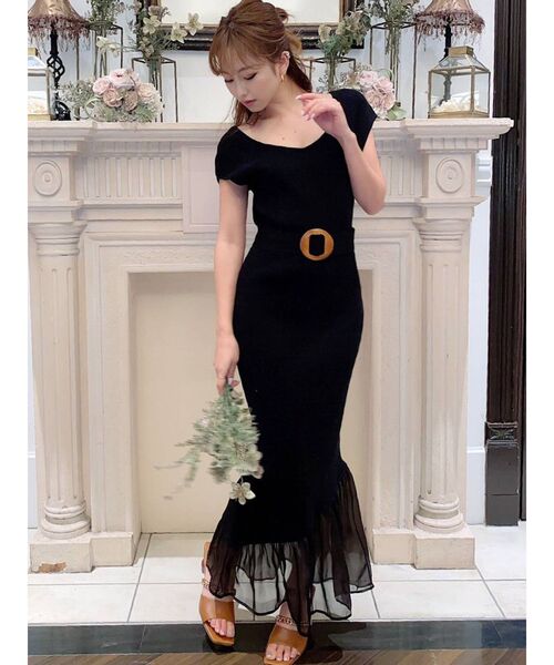 RESEXXY（リゼクシー）の「裾シアーマーメイドワンピース（ワンピース・レディース・ブラック/ブルー/アイボリー・FREE）」の17枚目の写真