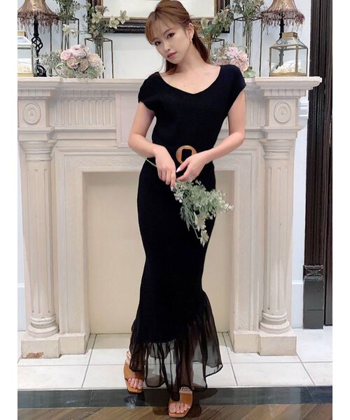 RESEXXY（リゼクシー）の「裾シアーマーメイドワンピース（ワンピース・レディース・ブラック/ブルー/アイボリー・FREE）」の5枚目の写真