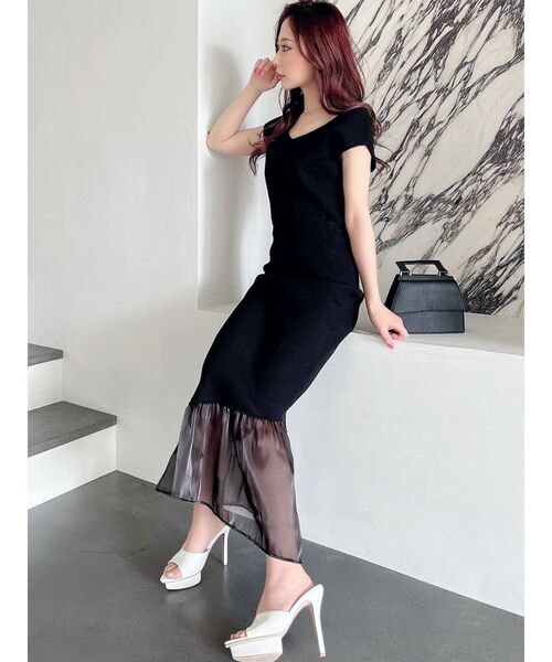 RESEXXY（リゼクシー）の「裾シアーマーメイドワンピース（ワンピース・レディース・ブラック/ブルー/アイボリー・FREE）」の22枚目の写真