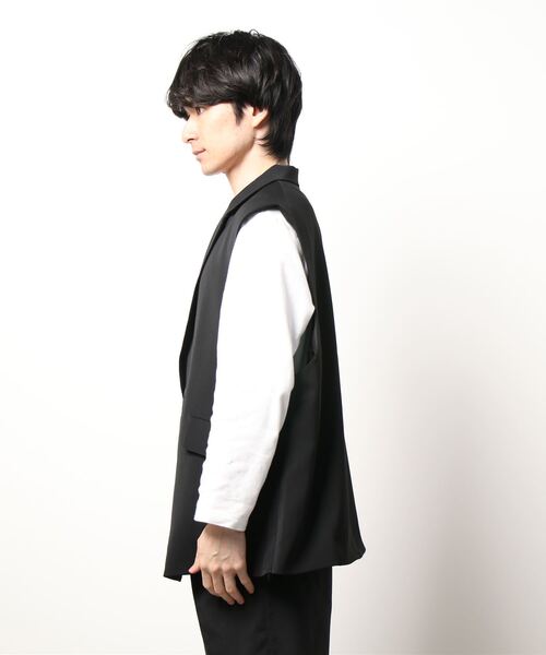 re_k by JUNRED(レクバイジュンレッド)の「【 re_k by JUNRed 】リファインTRジレ(ベスト・メンズ・グレー/ブラック/オフホワイト・M/S/L)」の4枚目の写真