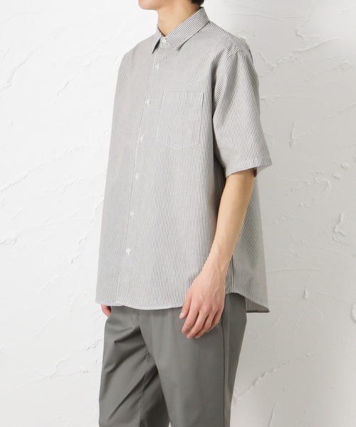 Mac-House(マックハウス)の「ORGABITS オーガビッツ ストライプレギュラーシャツ(シャツ/ブラウス・メンズ・グレー/ブルー・L/S/XL/M)」の3枚目の写真
