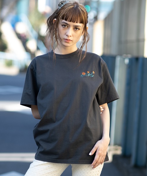 tシャツ バックプリント異素材バイカラーTシャツ レディース T-GRAPHICS バックプリントTシャツ レディース