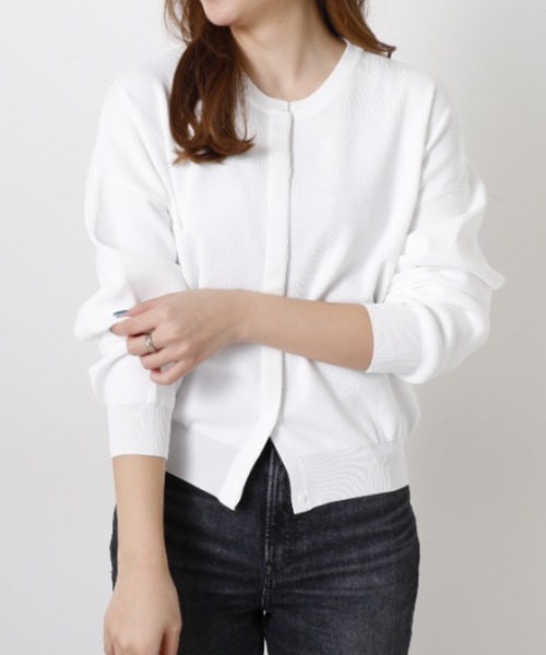 OUVRAGE CLASSE(ウヴラージュクラス)の「比翼カーディガン(カーディガン/ボレロ・レディース・オフホワイト/ライトグレー/ブラック/ネイビー/ピンク/ライム・FREE)」の2枚目の写真