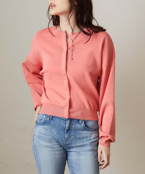 OUVRAGE CLASSE(ウヴラージュクラス)の「比翼カーディガン(カーディガン/ボレロ・レディース・オフホワイト/ライトグレー/ブラック/ネイビー/ピンク/ライム・FREE)」の6枚目の写真