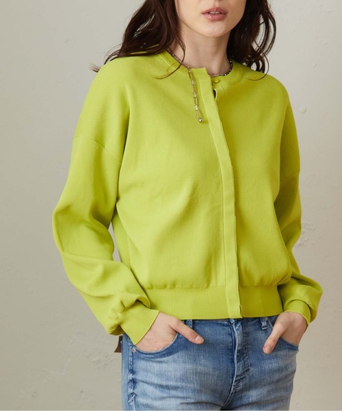 OUVRAGE CLASSE(ウヴラージュクラス)の「比翼カーディガン(カーディガン/ボレロ・レディース・オフホワイト/ライトグレー/ブラック/ネイビー/ピンク/ライム・FREE)」の4枚目の写真