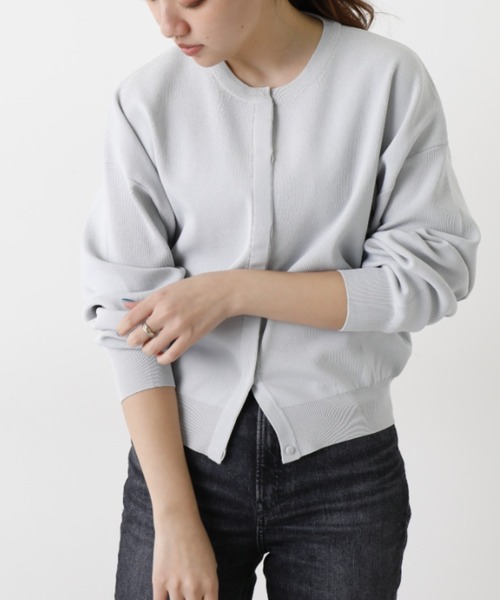 OUVRAGE CLASSE(ウヴラージュクラス)の「比翼カーディガン(カーディガン/ボレロ・レディース・オフホワイト/ライトグレー/ブラック/ネイビー/ピンク/ライム・FREE)」の3枚目の写真