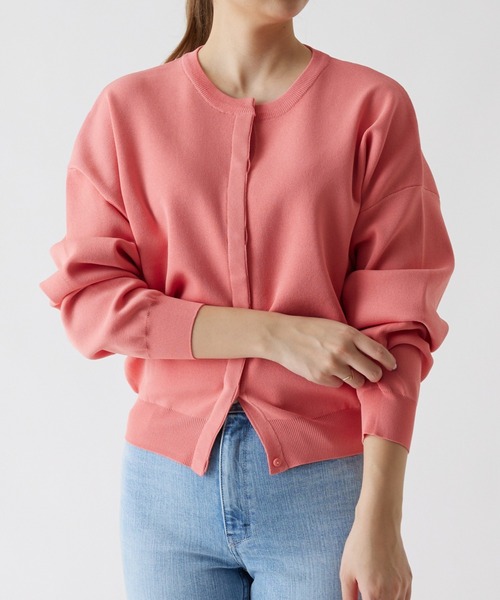 OUVRAGE CLASSE(ウヴラージュクラス)の「比翼カーディガン(カーディガン/ボレロ・レディース・オフホワイト/ライトグレー/ブラック/ネイビー/ピンク/ライム・FREE)」の12枚目の写真