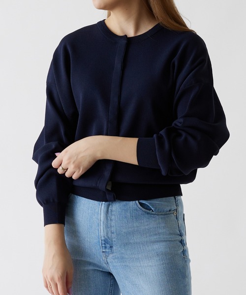 OUVRAGE CLASSE(ウヴラージュクラス)の「比翼カーディガン(カーディガン/ボレロ・レディース・オフホワイト/ライトグレー/ブラック/ネイビー/ピンク/ライム・FREE)」の14枚目の写真