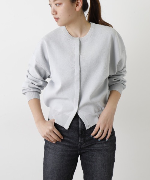 OUVRAGE CLASSE(ウヴラージュクラス)の「比翼カーディガン(カーディガン/ボレロ・レディース・オフホワイト/ライトグレー/ブラック/ネイビー/ピンク/ライム・FREE)」の21枚目の写真