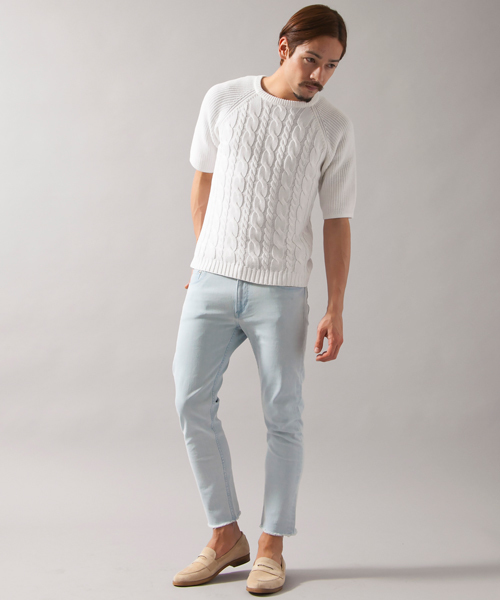 BEAUTY&YOUTH UNITED ARROWS（ビューティーアンドユースユナイテッドアローズ）の「BY ∴ カット/オフ 5ポケット アンクルパンツ◆（その他パンツ・メンズ・オフホワイト/ブラック/ライトブルー・MEDIUM/LARGE/SMALL/X-LARGE）」の13枚目の写真