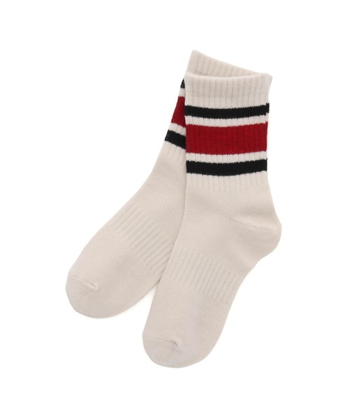 MAKE YOUR DAY（メイクユアデイ）の「MYDラインソックス（ソックス/靴下・キッズ・ブラック/レッド/オフホワイト/ライム・24/15 /18/21）」の8枚目の写真