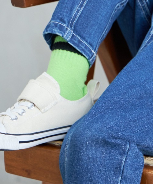 MAKE YOUR DAY（メイクユアデイ）の「MYDラインソックス（ソックス/靴下・キッズ・ブラック/レッド/オフホワイト/ライム・24/15 /18/21）」の9枚目の写真