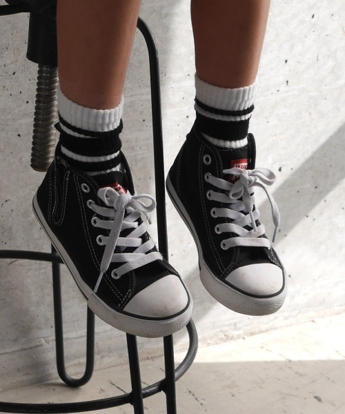 MAKE YOUR DAY（メイクユアデイ）の「MYDラインソックス（ソックス/靴下・キッズ・ブラック/レッド/オフホワイト/ライム・24/15 /18/21）」の11枚目の写真