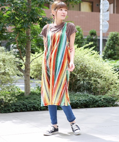 チチカカ（チチカカ）の「サラッペフレアワンピース（ワンピース・レディース・オレンジ/ブルー・FREE）」の5枚目の写真