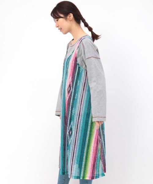 チチカカ（チチカカ）の「サラッペフレアワンピース（ワンピース・レディース・オレンジ/ブルー・FREE）」の8枚目の写真