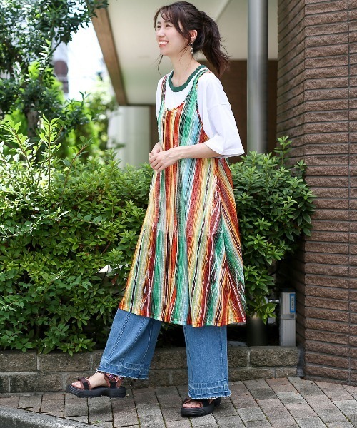 チチカカ（チチカカ）の「サラッペフレアワンピース（ワンピース・レディース・オレンジ/ブルー・FREE）」の19枚目の写真