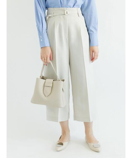 Te chichi（テチチ）の「ベルト付麻調ワイドクロップドパンツ（その他パンツ・レディース・イエロー/ネイビー/ベージュ・SMALL/MEDIUM）」の21枚目の写真