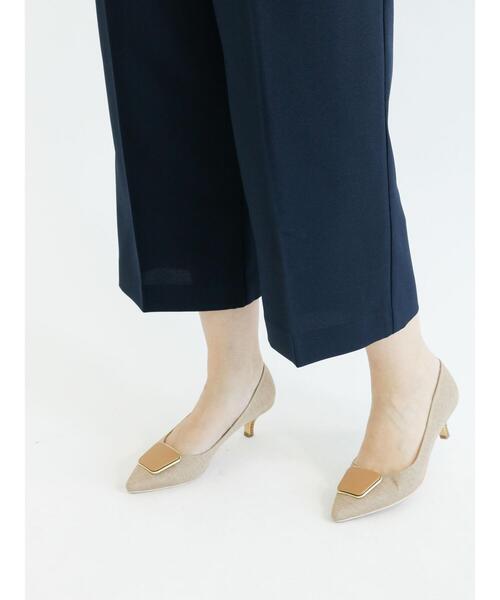 Te chichi（テチチ）の「ベルト付麻調ワイドクロップドパンツ（その他パンツ・レディース・イエロー/ネイビー/ベージュ・SMALL/MEDIUM）」の13枚目の写真