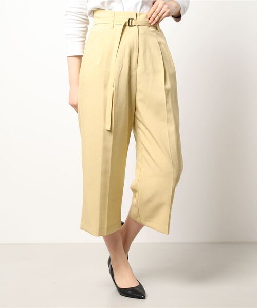Te chichi（テチチ）の「ベルト付麻調ワイドクロップドパンツ（その他パンツ・レディース・イエロー/ネイビー/ベージュ・SMALL/MEDIUM）」の22枚目の写真