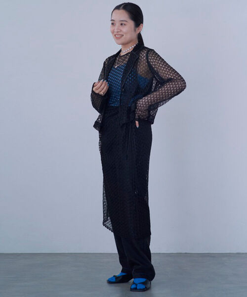 Ray BEAMS（レイビームス）の「Ray BEAMS / オーガンジー 1タック パンツ（その他パンツ・レディース・ベージュ/ブラック・0/1）」の9枚目の写真