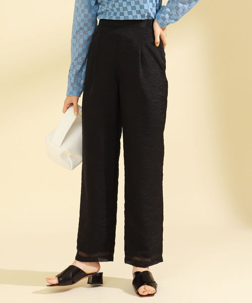 Ray BEAMS（レイビームス）の「Ray BEAMS / オーガンジー 1タック パンツ（その他パンツ・レディース・ベージュ/ブラック・0/1）」の10枚目の写真