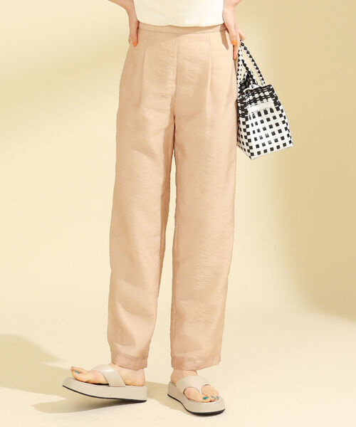Ray BEAMS（レイビームス）の「Ray BEAMS / オーガンジー 1タック パンツ（その他パンツ・レディース・ベージュ/ブラック・0/1）」の14枚目の写真