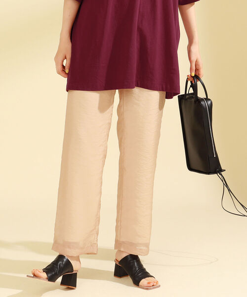 Ray BEAMS（レイビームス）の「Ray BEAMS / オーガンジー 1タック パンツ（その他パンツ・レディース・ベージュ/ブラック・0/1）」の17枚目の写真