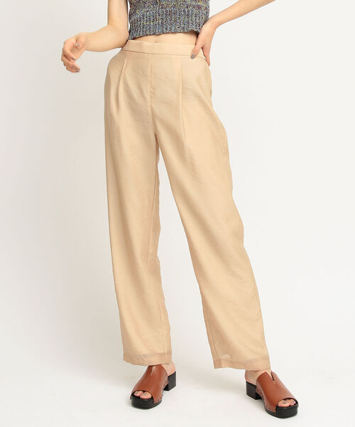 Ray BEAMS（レイビームス）の「Ray BEAMS / オーガンジー 1タック パンツ（その他パンツ・レディース・ベージュ/ブラック・0/1）」の22枚目の写真