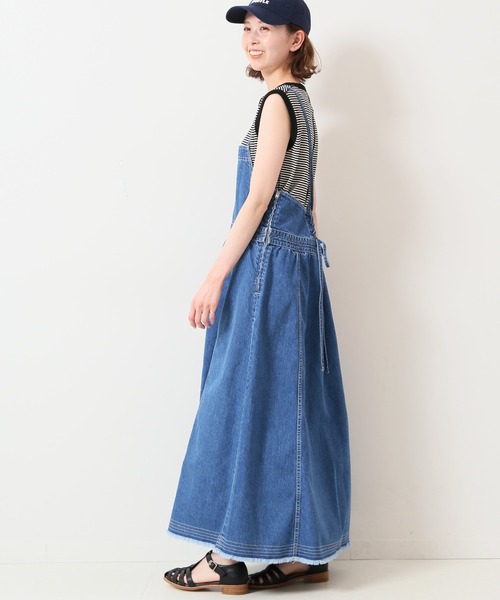 SLOBE IENA LE DENIM ロングジャンパースカート セール】LE DENIM ロングジャンパースカート【洗濯機洗い可能
