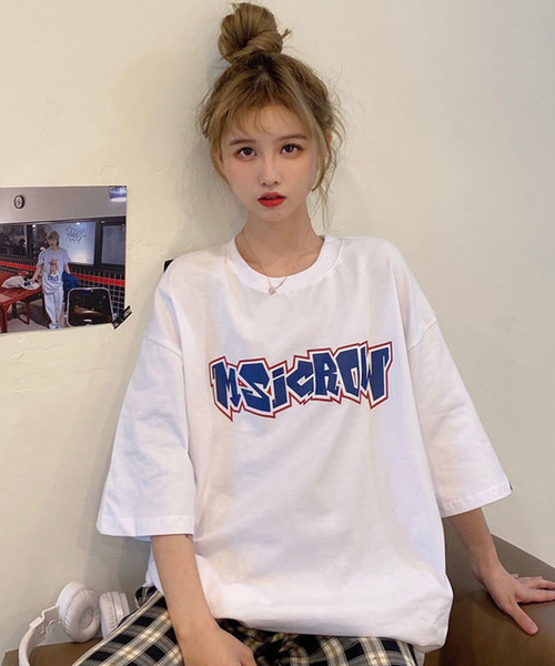 4カラー展開 クマちゃん ワンポイント 半袖 Tシャツ トップス