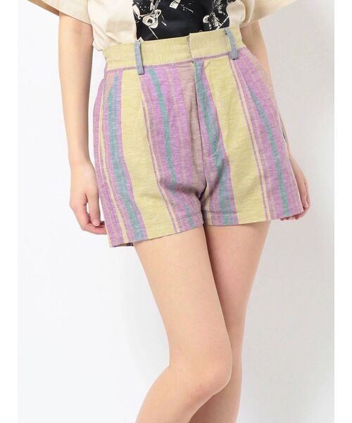 jouetie（ジュエティ）の「マルチストライプパターンキュロット【セットアップ対応】（その他パンツ・レディース・ブルー/ブラック/イエロー・MEDIUM）」の3枚目の写真