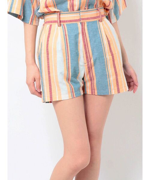 jouetie（ジュエティ）の「マルチストライプパターンキュロット【セットアップ対応】（その他パンツ・レディース・ブルー/ブラック/イエロー・MEDIUM）」の4枚目の写真