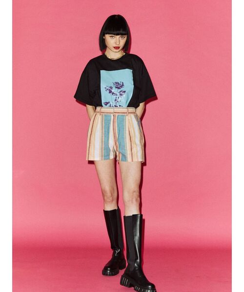 jouetie（ジュエティ）の「マルチストライプパターンキュロット【セットアップ対応】（その他パンツ・レディース・ブルー/ブラック/イエロー・MEDIUM）」の11枚目の写真