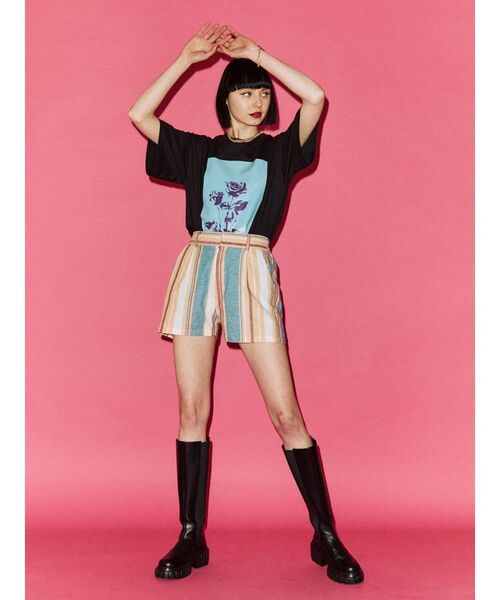 jouetie（ジュエティ）の「マルチストライプパターンキュロット【セットアップ対応】（その他パンツ・レディース・ブルー/ブラック/イエロー・MEDIUM）」の13枚目の写真