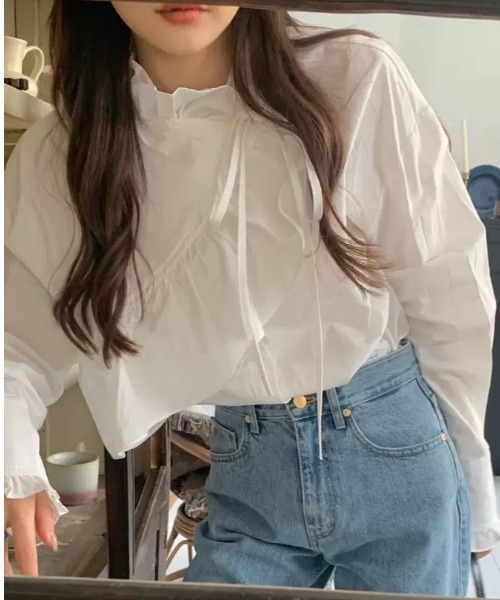 Wefst（ウェスト）の「【Wefst】レイヤードフリルブラウス（シャツ/ブラウス・レディース・ホワイト/イエロー・FREE）」の22枚目の写真