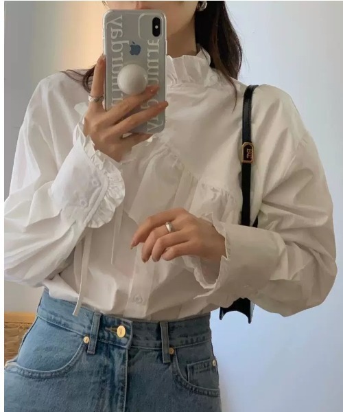 Wefst（ウェスト）の「【Wefst】レイヤードフリルブラウス（シャツ/ブラウス・レディース・ホワイト/イエロー・FREE）」の19枚目の写真