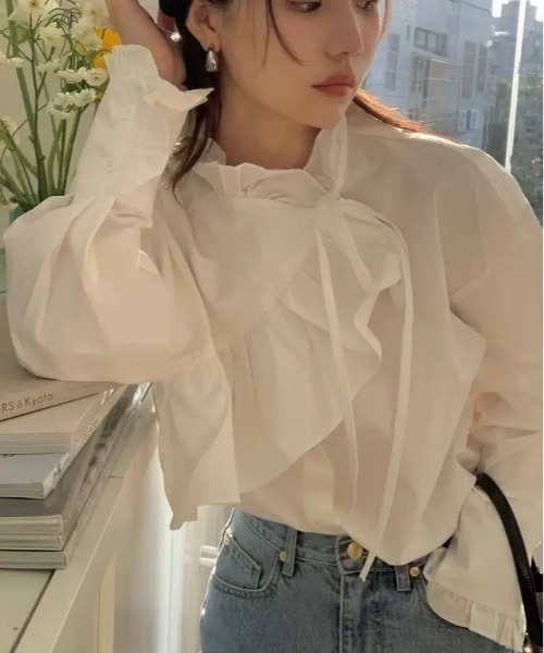 Wefst（ウェスト）の「【Wefst】レイヤードフリルブラウス（シャツ/ブラウス・レディース・ホワイト/イエロー・FREE）」の16枚目の写真