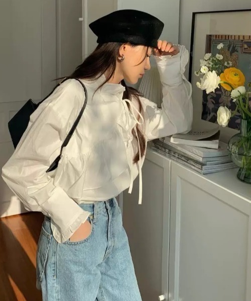 Wefst（ウェスト）の「【Wefst】レイヤードフリルブラウス（シャツ/ブラウス・レディース・ホワイト/イエロー・FREE）」の20枚目の写真