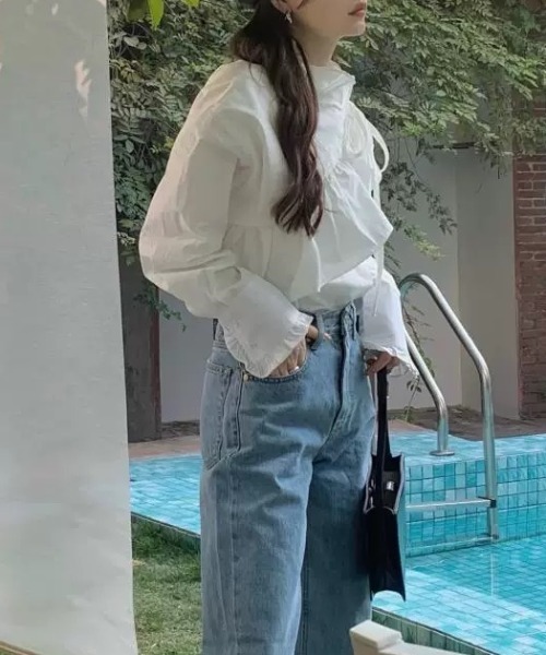 Wefst（ウェスト）の「【Wefst】レイヤードフリルブラウス（シャツ/ブラウス・レディース・ホワイト/イエロー・FREE）」の12枚目の写真