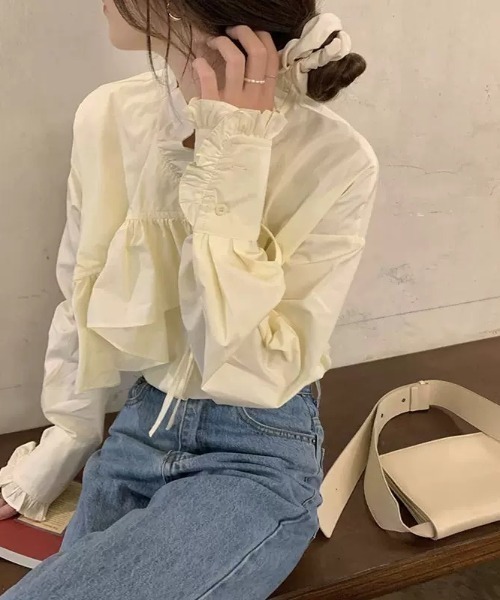 Wefst（ウェスト）の「【Wefst】レイヤードフリルブラウス（シャツ/ブラウス・レディース・ホワイト/イエロー・FREE）」の17枚目の写真