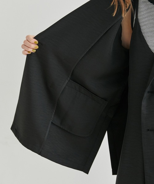 ROPE' PICNIC（ロペピクニック）の「セットアップ対応/ライトソフトツイルジャケット（テーラードジャケット・レディース・ブラック/ベージュ/グリーン系その他2・38）」の11枚目の写真