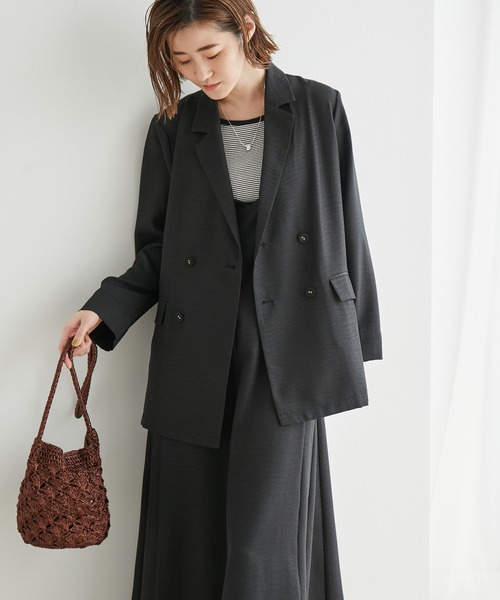 ROPE' PICNIC（ロペピクニック）の「セットアップ対応/ライトソフトツイルジャケット（テーラードジャケット・レディース・ブラック/ベージュ/グリーン系その他2・38）」の15枚目の写真