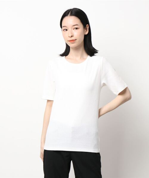 HONEYSUCKLE ROSE(ハニーサックルローズ)の「【HONEYSUCKLE ROSE】リブクルーネックTシャツ(Tシャツ/カットソー・レディース・ブラウン/ブラック/オフホワイト・S/L/M)」の15枚目の写真