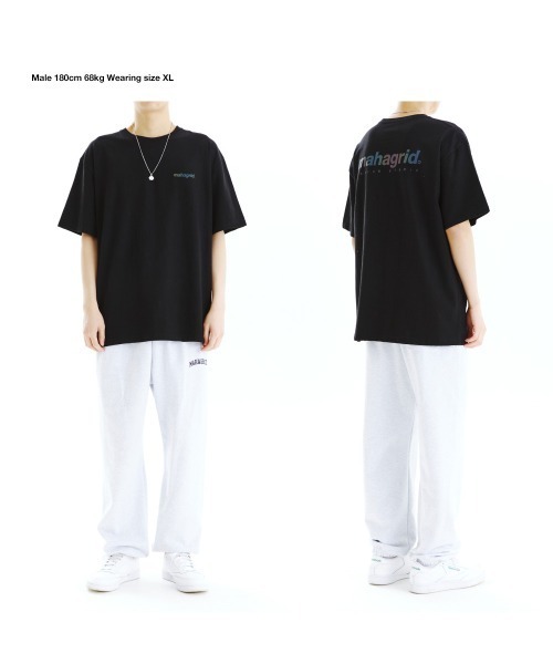 MAHAGRID(マハグリッド)の「【mahagrid】RAINBOW REFLECTIVE LOGO TEE / マハグリッド レインボー リフレクティブ ロゴ Tシャツ(Tシャツ/カットソー・メンズ・ホワイト/チャコールグレー/ブラック・SMALL/MEDIUM/LARGE/X-LARGE)」の4枚目の写真