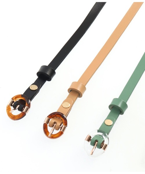 CHILLE（チル）の「ラウンドバックル細ベルト（ベルト・レディース・ベージュ/ブラック/ブルー・FREE）」の10枚目の写真