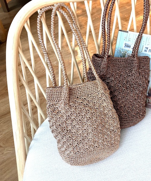 OPAQUE.CLIP（オペークドットクリップ）の「◆ラメヤーンミニトートバッグ（トートバッグ・レディース・ブラック/シルバー/ブロンズ/ピンクゴールド・00）」の4枚目の写真