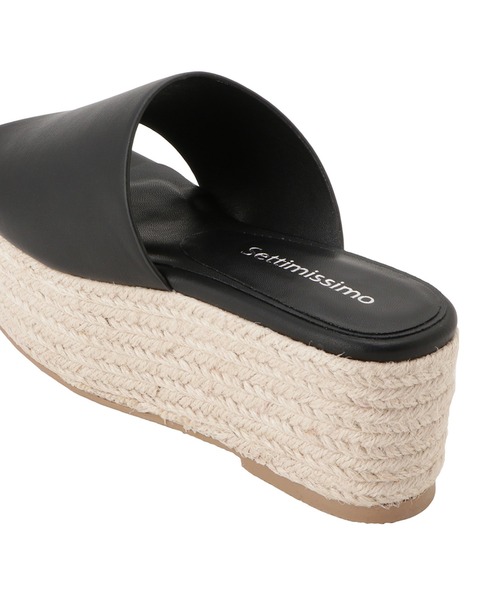 Settimissimo（セッティミッシモ）の「スクエアージュートサンダル（サンダル・レディース・ブラック/オフホワイト・S/M/L）」の6枚目の写真